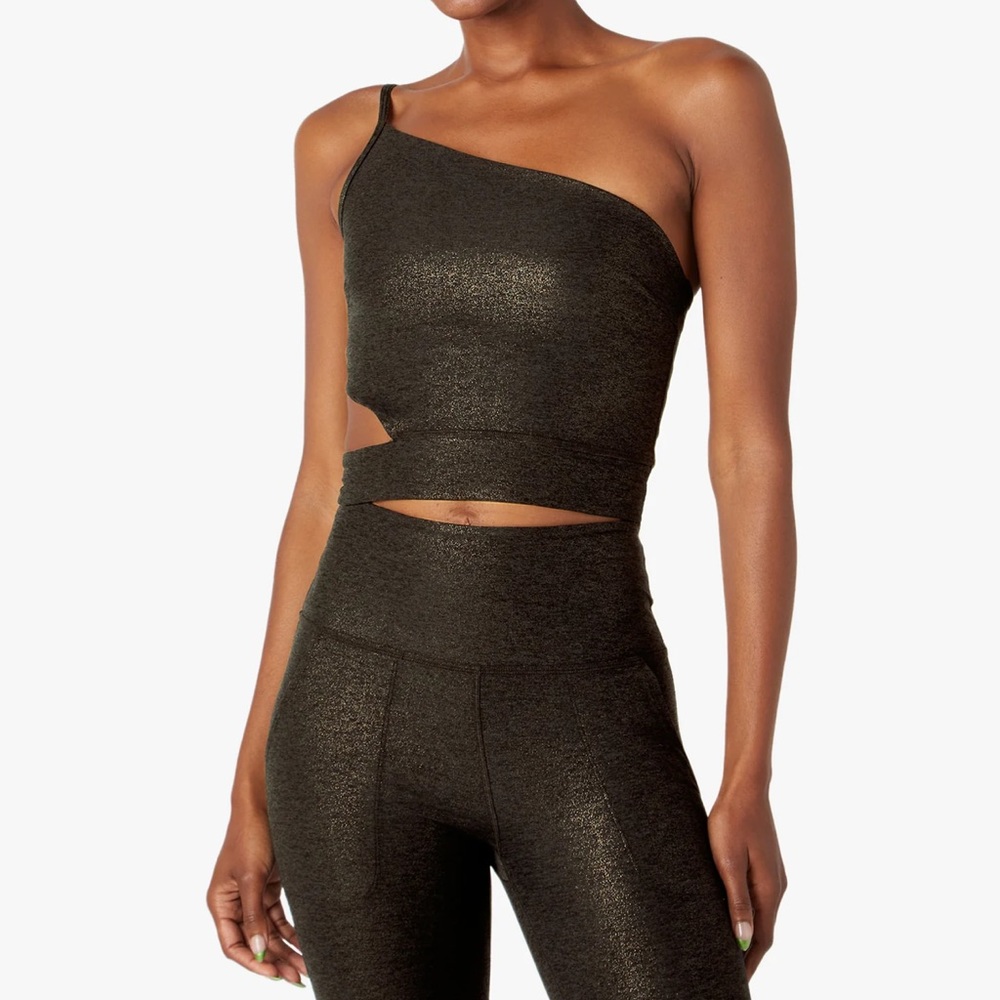 Beyond Yoga SoftShine Wanderlust Cropped Tank and Leggings (Stardust Foil)